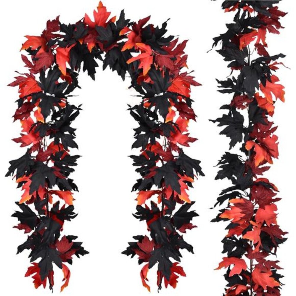 New 2 Pack Halloween Fall Maple Garland - 5.9ft/Piece Artificial Hanging